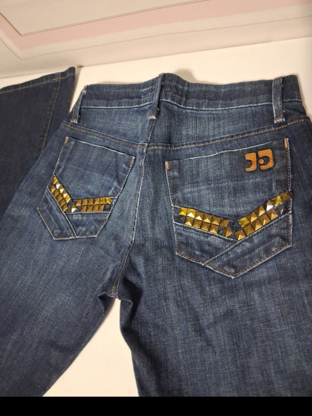 Joe's Jeans "Rocker" Fit Studded Dark Wash Denim Size 25